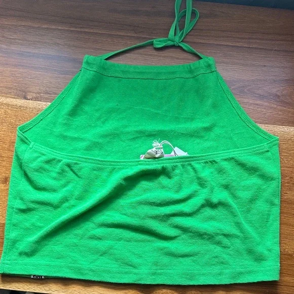 Lucy & Yak NWT Bright Green Halter Tank Top | Size M - Picture 3 of 3